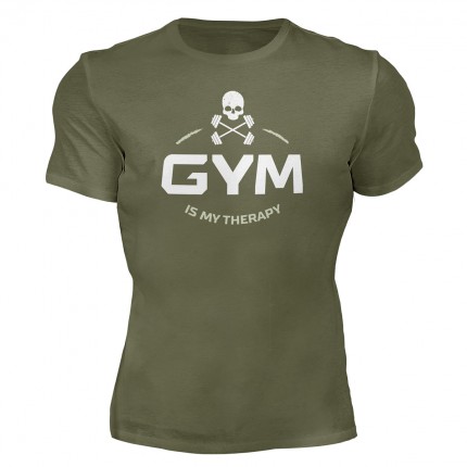 Pánska kolekcia - MOTIVATED - Pánske tričko na cvičenie GYM (zelená) 343