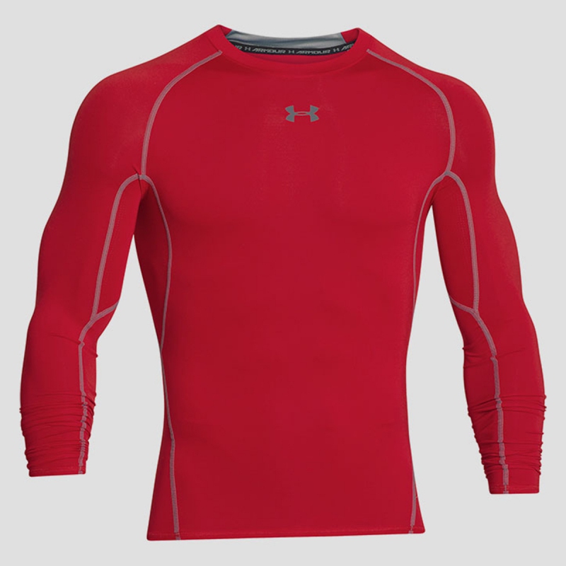 Under Armour - Výpredaj kompresné tričko dlhý rukáv pánske (červená) 1257471-600