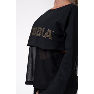 NEBBIA - Dámske tričko mesh 805 (black)