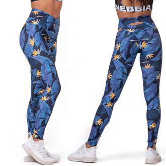 NEBBIA - Legíny high waist OCEAN POWER 561 (ocean blue)