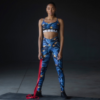NEBBIA - Legíny high waist OCEAN POWER 561 (ocean blue)