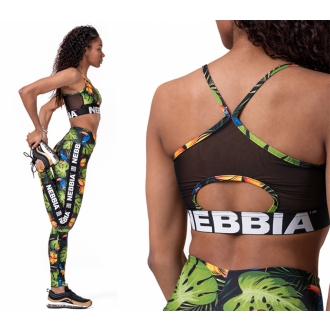NEBBIA - Športová podprsenka EARTH POWERED 565 (jungle green)