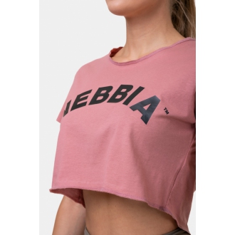 NEBBIA - Voľný Crop Top Fit and Sporty 583 (old rose)