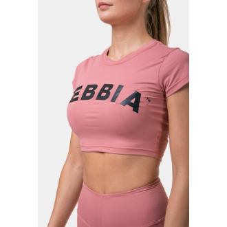 NEBBIA - Crop top s krátkym rukávom Sporty HERO 584 (old rose)