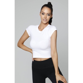 NDN - Bavlnený crop top na cvičenie MONA X056 (biela)