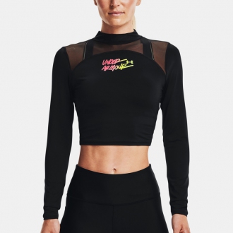 Under Armour - Výpredaj crop top s dlhým rukávom (čierna) 1365760-001