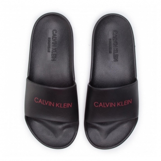 Calvin Klein - Výpredaj šľapky dámske (čierno-červená)