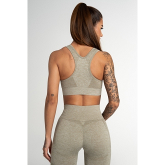 Gym Glamour - Fitness podprsenka FUSION KHAKI (SS21-GGPFK/341)