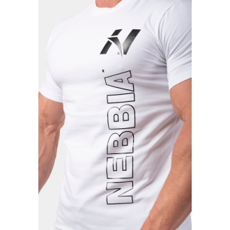 NEBBIA - Športové tričko pánske Vertical Logo 293 (white)
