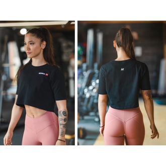 NEBBIA - Crop top na cvičenie Minimalist Logo 600 (black)