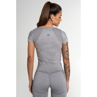 Gym Glamour - Dámske fitness tričko FUSION LIGHT GREY (SS21-GGTFLG/355)