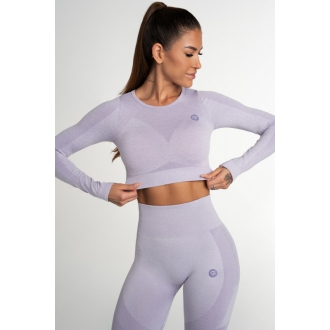 Gym Glamour - Crop top s dlhým rukávom FUSION LAVENDER (SS21-GGCFL/351)