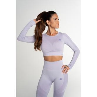 Gym Glamour - Crop top s dlhým rukávom FUSION LAVENDER (SS21-GGCFL/351)