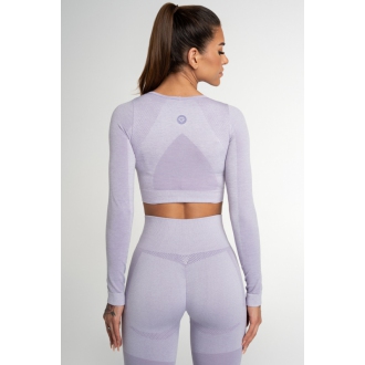 Gym Glamour - Crop top s dlhým rukávom FUSION LAVENDER (SS21-GGCFL/351)