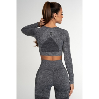 Gym Glamour - Športový crop top FUSION DARK GREY (SS21-GGCFDG/354)