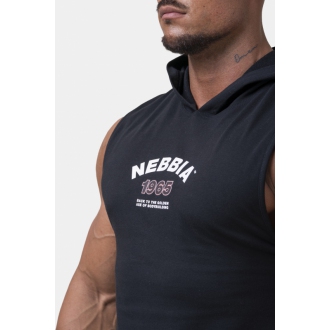 NEBBIA - Pánske tielko s kapucňou Legend Approved 191 (black)