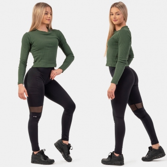 NEBBIA - Legíny s vysokým pásom SPORTY 404 (black)