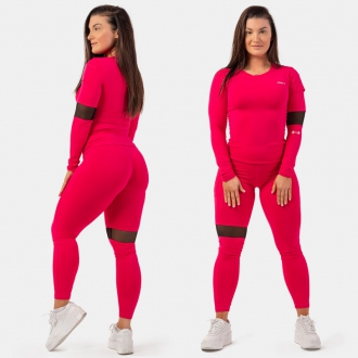 NEBBIA - Legíny s bočným vreckom SPORTY 404 (pink)