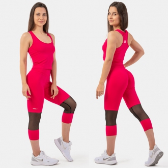 NEBBIA - 3/4 fitness legíny s vysokým pásom 406 (pink)