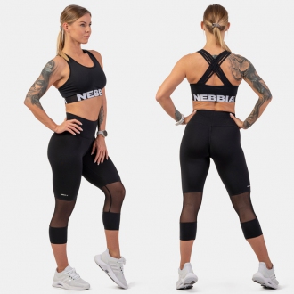 NEBBIA - Športová podprsenka Cross Back 410 (black)