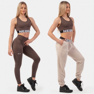 NEBBIA - Fitness podprsenka Cross Back 410 (brown)