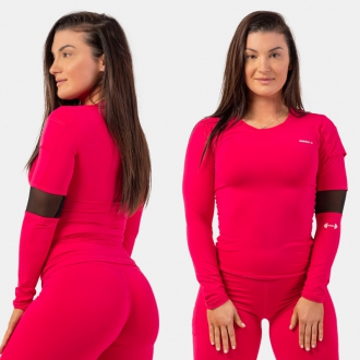 NEBBIA - Funkčné tričko dámske s dlhým rukávom Smart Pocket 418 (pink)