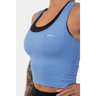 NEBBIA - Dámske športové crop tielko 422 (light blue)