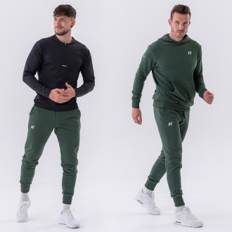 NEBBIA - Športové tepláky pánske Slim fit 321 (dark green)