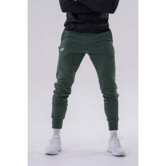 NEBBIA - Športové tepláky pánske Slim fit 321 (dark green)