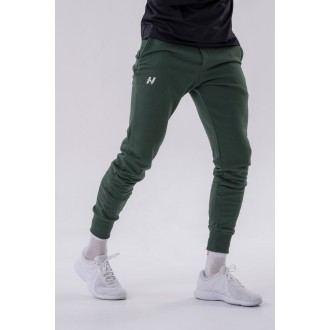 NEBBIA - Športové tepláky pánske Slim fit 321 (dark green)