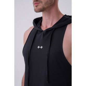 NEBBIA - Pánske fitness tielko s kapucňou 323 (black)