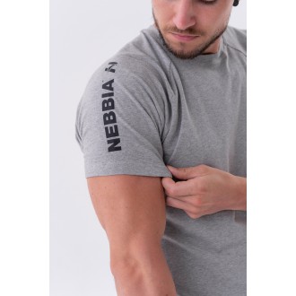 NEBBIA - Pánske tričko do posilňovne 326 (light grey)