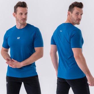 NEBBIA - Pánske bavlnené tričko na cvičenie 327 (blue)