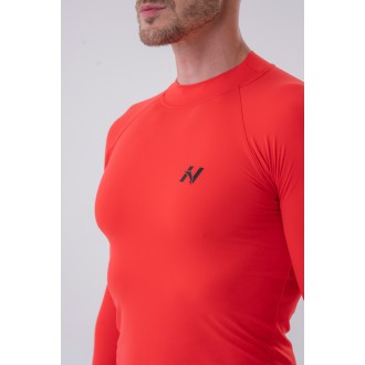 NEBBIA - Pánske fitness tričko s dlhým rukávom 328 (red)