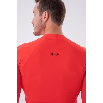 NEBBIA - Pánske fitness tričko s dlhým rukávom 328 (red)