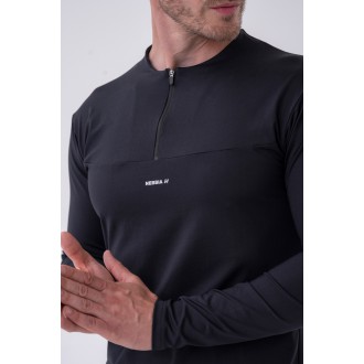 NEBBIA - Pánske funkčné tričko s dlhým rukávom 329 (black)