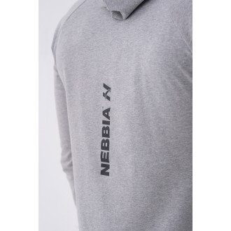 NEBBIA - Pánske fitness tričko s kapucňou 330 (light grey)