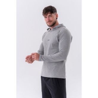 NEBBIA - Pánske fitness tričko s kapucňou 330 (light grey)