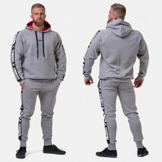 NEBBIA - Pánska mikina s logom Mr. Olympia 194 (light grey)