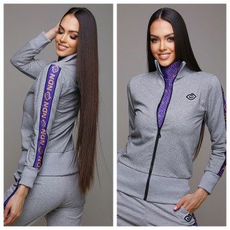 NDN - Fitness mikina na zips NELE X108 (sivá)