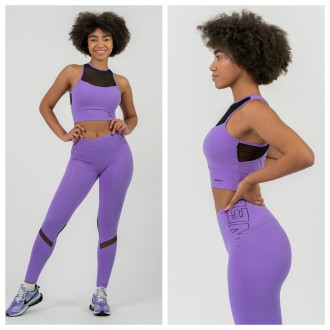 NEBBIA - Fitness legíny s vysokým pásom 443 (lila)