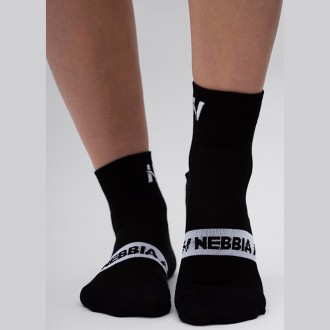 NEBBIA - Športové ponožky stredná dlĺžka UNISEX 128 (black)