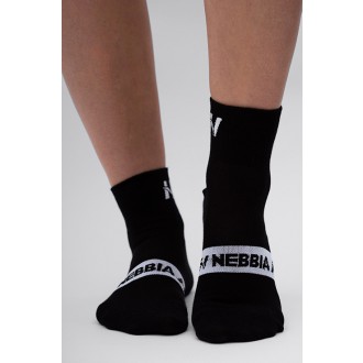 NEBBIA - Športové ponožky stredná dlĺžka UNISEX 128 (black)