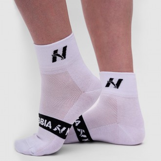 NEBBIA - Športové ponožky stredná dlĺžka UNISEX 128 (white)