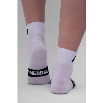 NEBBIA - Športové ponožky stredná dlĺžka UNISEX 128 (white)