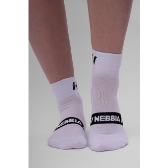 NEBBIA - Športové ponožky stredná dlĺžka UNISEX 128 (white)