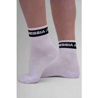 NEBBIA - Ponožky sport stredná dlĺžka UNISEX 129 (white)