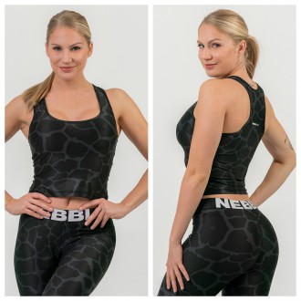 NEBBIA - Nature inspired crop-top 549 (black)