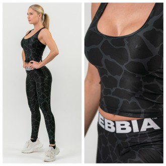 NEBBIA - Nature inspired crop-top 549 (black)