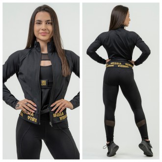 NEBBIA - Dámska fitness mikina 833 (black-gold)